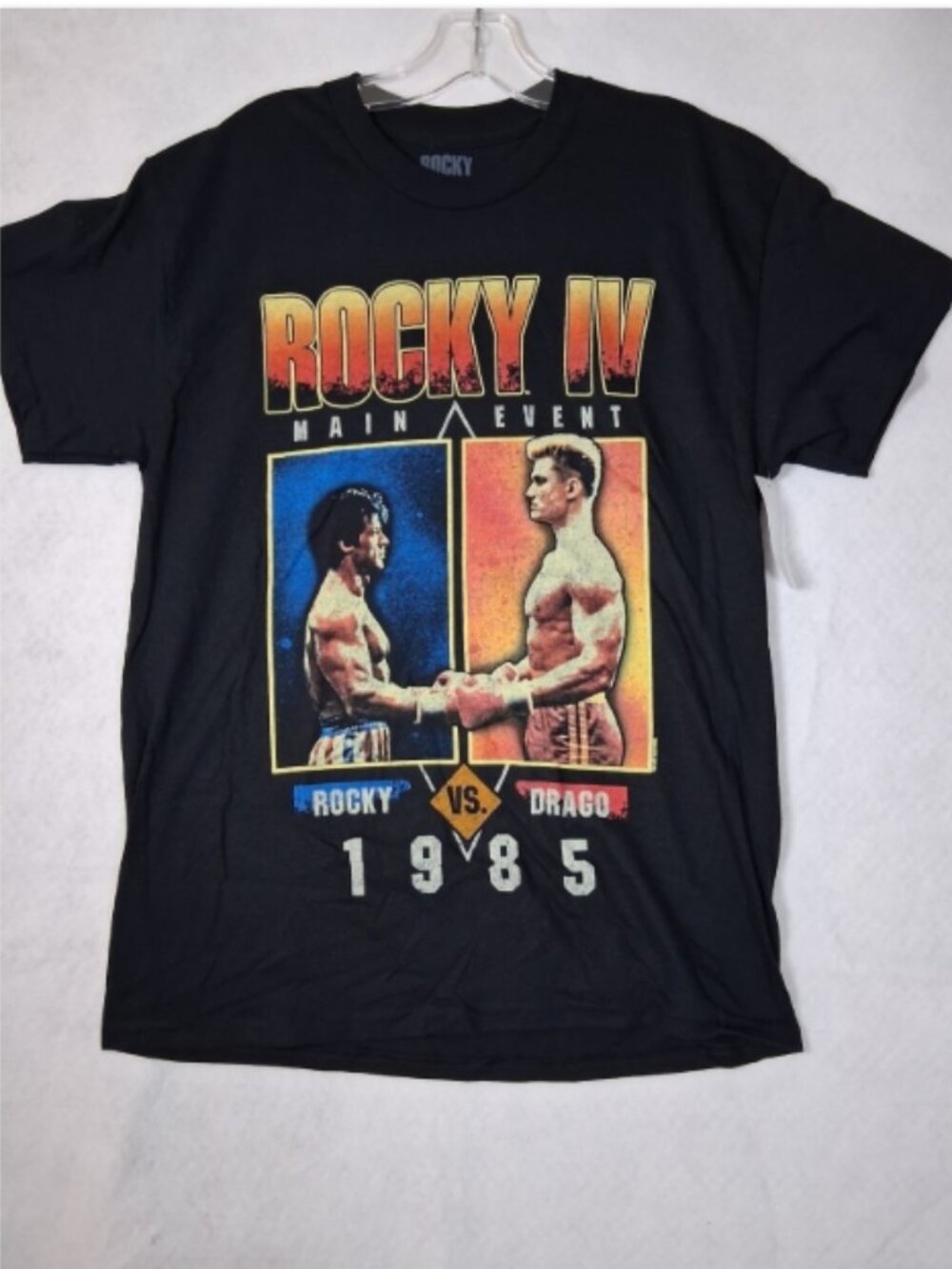 NEW Rocky IV T-shirt Men's L Vs Ivan Drago The Russian Boxing Movie Main Event